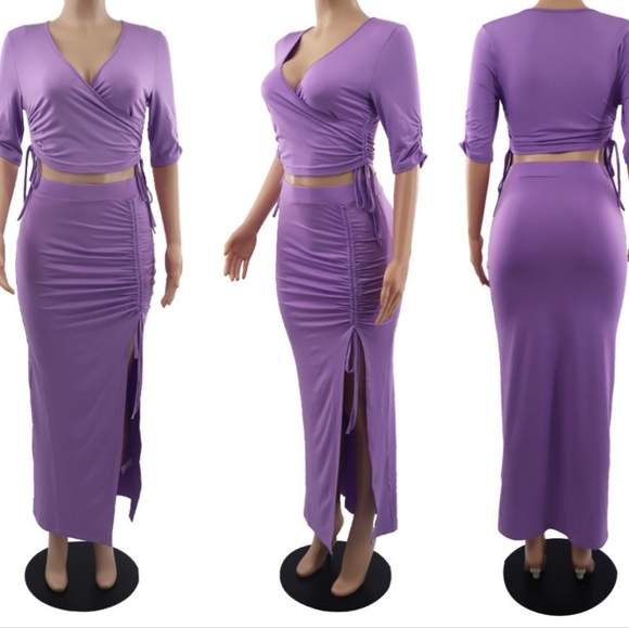 2 pieces skirt set outfit new size S,M, L, XL Available Strech Material. - Picture 6 of 7